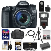 Canon EOS 70D Digital SLR Camera & EF-S 18-135mm IS STM Lens with 64GB Card + Battery + Case + 3 Filters + Flash + Remote + Tripod + Accessory Kit