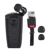 F910 Wireless Bluetooth Headset Sport Retractable in-Ear Noise Reduction Earphone with Call Vibration, Call Reporter, Voice Prompt, etc(Black)