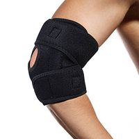 Glevel Adjustable Tennis Elbow Braces, Breathable Neoprene Elbow Support Brace, Elastic One Size Compression Sports Elbow Guard Protector Pad for Golfers, Elbow Recovery