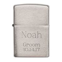 Personalized Brushed Chrome Zippo Lighter with Free Engraving
