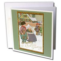 Christmas Greeting Little Dutch Children Framed in Gold- Greeting Cards, 6 x 6 inches, set of 12 (gc_153213_2)