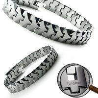 Accents Kingdom Men's Arrow Tungsten Carbide Link Bracelet 8.5"