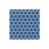 Caspari Star Lattice Paper Cocktail Napkins in Blue & Silver - 20 Per Package
