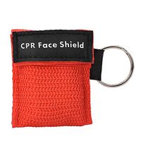 One-Way Valve Emergency CPR First Aid Mask Keychain Health Care Tool, CPR Mask Keychain Ring Emergency Kit (Red)