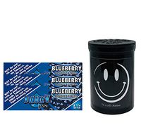 Herb Airtight Container Fresh Kettle with Juicy Jay's Blueberry 1.25 Flavored Hemp Rolling Papers 3 Count DC Crafts Nation- Happy Face