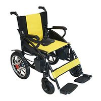 Horizon Mobility Mobile Wheelchair Electric Power Motorized Wheelchair Portable Folding Lightweight Electric Wheel Chair FDA Approved (Yellow)