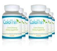 ColoThin Colon Cleanse Detox, 6 Bottle Special, 45 Count Each Bottle, Weight Loss, Dietary Supplement