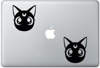 Sailor Moon Luna Cat Face ArcDecals78602591 Set Of Two (2x) , Decal , Sticker , Laptop , Ipad , Car , Truck