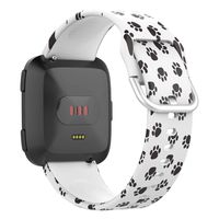 UMTELE Sport Bands Compatible with Fitbit Versa 2/Versa/Versa Lite, Soft Silicone Wristbands Fadeless Pattern Printed Replacement Floral Band Compatible for Men and Women-Small,Paw