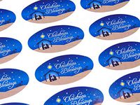 Pack of 30 Christian, Religious Christmas Oval Stickers, Colorful Envelope Seals Labels for Cards, Festive Craft and Decoration