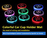 2pcs Multicolor Car LED Coaster Lighting USB Charging Light Accessories Interior Decoration Lights Mouldings Trim Lamp for Mercedes Benz