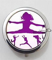 BlackKey Ballerina Dancer Girl Silhouette 3-Compartment Decorative Pocket Gift Box Case Organizer for Pill, Color 1 -2282