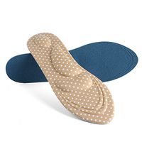 uxcell 4D Orthotics Insoles Sponge Foam High Heel Shoe Pad Insert Cushions for Women Apricot with white dot 1 pair-W6-8.5/M5-8
