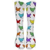 Hens Chicken Rainbow Compression Socks For Men & Women - BEST For Running, Nurses, Shin Splints, Flight Travel, Skiing & Maternity Pregnancy - Boost Athletic Stamina & Recovery as pictureOne Size