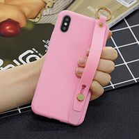 Amocase Soft Silicone Case with 2 in 1 Stylus for One Plus 7,Cute Sweet Candy Color Wrist Strap Stand Shockproof Anti-Scratch Flexible Case - Dark Pink