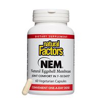 Natural Factors, NEM Natural Eggshell Membrane, Promotes Joint Comfort and Flexibility with Collagen, Chondroitin and Hyaluronic Acid, 60 capsules (60 servings)