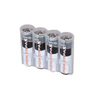 Storacell by Powerpax SlimLine AA Battery Caddy, Clear, Holds 4 Batteries