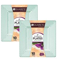 Squarete Hexagons Translucent Green Hard Plastic Elegant Disposable Plates, Bowls & Cups (2, 8" Lunch Plates)