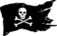CCI Pirate Flag Decal Vinyl Sticker|Cars Trucks Vans Walls Laptop| Black|7.5 x 4.75 in|CCI1275
