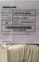 145P Tags (Bag of 25) White 94V0 Rated-"BURNDY Style 145PTAG" for Telecom, Transportation and OEM Market, White (Pack of 25)