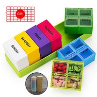 Pill Organizer Weekly with 7 Stackable Compartments Rectangle Pill Case 4 Times a Day for Medication Handy Small Case for Each Day of The Week