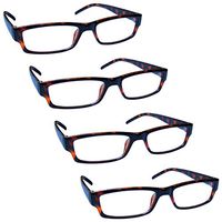 The Reading Glasses Company Brown Tortoiseshell Lightweight Comfortable Readers Value 4 Pack Mens Womens RRRR32-2 +2.50