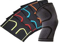 GSXT Knee Compression Sleeve Support for Biking, Jogging, Tennis, Joint Pain Relief and Injury Recovery (1 Pair) (Small, Black)