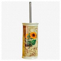 Yyqx Toilet Brush Ceramics Toilet Brushes and Holders Sunflower Toilet Brush Set Bathroom WC Toilet Brush Stainless Steel Handle Loo Brush Toilet Bowl Brush Set