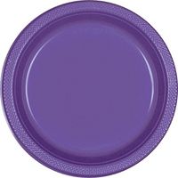 New Purple Round Plastic Plates | 9" | Pack of 20 | Party Supply