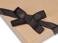 Black Satin Stretch Loops 1/2" Widex12" Loop with Bow (2 Packs; 50 Loops Per Pack) - WRAPS-1216BK