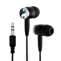 Ying Yang Novelty in-Ear Earbud Headphones - Black