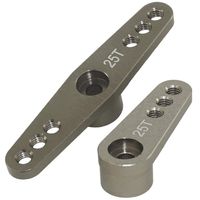 Aluminum 25T Servo Horn Double Single Steering Arm for 1/8 1/10 RC Vehicles Axial Traxxas HSP HPI Woltoys Servo, 2-Pack (Titanium)