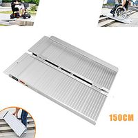 DZWJ Portable Aluminum Folding Ramp, for Home Steps Stairs Doorways Scooter Utility Mobility Access Non Skid Surface,150CM