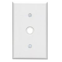 Leviton 88018 1-Gang .406-Inch Hole Device Telephone/Cable Wallplate, Standard Size, Thermoset, Strap Mount, White