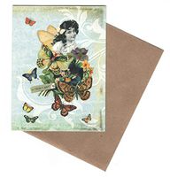 Michael's Indie Girl Set of 6 Embellished Blank Notecards ~ Here I Am (3.75" x 5"; Brown Envelopes)