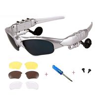 Wireless Bluetooth Sunglasses Anti-ray Stereo 4.1 Music Bluetooth Headphones for Men Support Both Headset and Hands-Free for All Kinds of Cell Phones (Silver-Gray)
