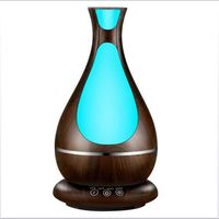 CWH&WEN Essential Oil Diffuser,400Ml Wood Grain Aroma Diffuser,7Colors LED Lights Auto Shut Off,Cool Mist Ultrasonic Humidifier,for Office Home Baby Bedroom Yoga Spa,Black