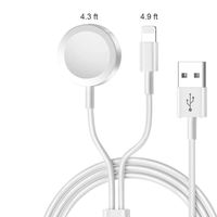 Watch Charger,Welldiea 2 in 1 Watch Charger with 5ft/1.5m Portable Charging Cable Compatible with Apple Watch Series 4/3/2/1,iPhoneXR/XS/XS Max/X/8/8Plus/7/7Plus/6/6Plus/iPad4/iPad Air/iPad Mini