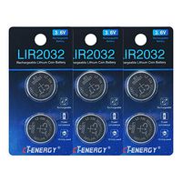 Rechargeable 2032 Batteries 3.6V Lithium Ion Button Coin Cell Batteries of Key Fob Batteries CR2032 Rechargeable (6pcs)