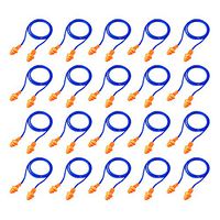 Bememo 20 Pairs Corded Ear Plugs Reusable Silicone Earplugs Sleep Noise Cancelling for Hearing Protection (Blue)