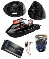 Compatible with Sea-Doo PWC Marine Kicker KSC50 & PXA300.4 Amp Custom 5 1/4" Black Speaker Pod