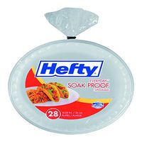 Hefty D21028 Soak Proof Tableware, Foam Plates, 10-1/4" Dia, White (Pack of 28)