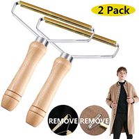 Portable Lint Remover, Clothes Fuzz Shaver, Reusable Double Sided Lint Remover Travel Brush for Removing Lint Pet Hair Dust in Clothes and Furniture (Pure Copper Head, 2 Pack)