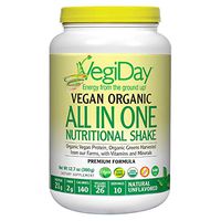 Natural Factors, VegiDay Vegan Organic All in One Shake & Go Raw Vegan Protein with Organic Superfoods, Natural Unflavored, 12.7 oz