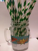 Kelly Green Candy Striped Vintage, Paper Drinking Straws - 25 ct.