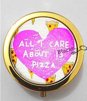 BlackKey All I Care About is Pizza 3-Compartment Decorative Pocket Gift Box Case Organizer for Pill, Color 2 -766