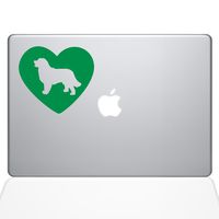 The Decal Guru Heart Bernese Mountain Dog MacBook Decal Vinyl Sticker - 13" MacBook Air - Green (1322-MAC-13A-LG)