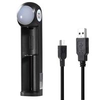 WOYUM Universal Battery Charger for Rechargeable Batteries Li-ion Ni-MH Ni-Cd AA AAA 10440 14500 16340 18650 RCR123 26650 21700 20700 (1 Bay)