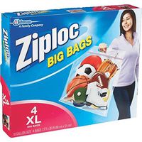 Ziploc Big Bag Double Zipper, X-Large, 4-Count (Pack of 2)