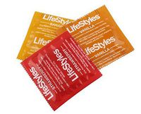 Lifestyles Luscious Flavors Assorted Variety Lubricated Latex Condoms [Variety to your love life with Sensuous Vanilla, Tropical Banana and Wild Strawberry flavored condoms] - Pack of 12